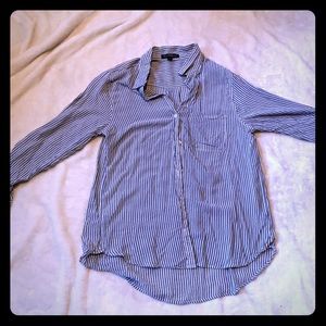 Blue and White stripped button down shirt